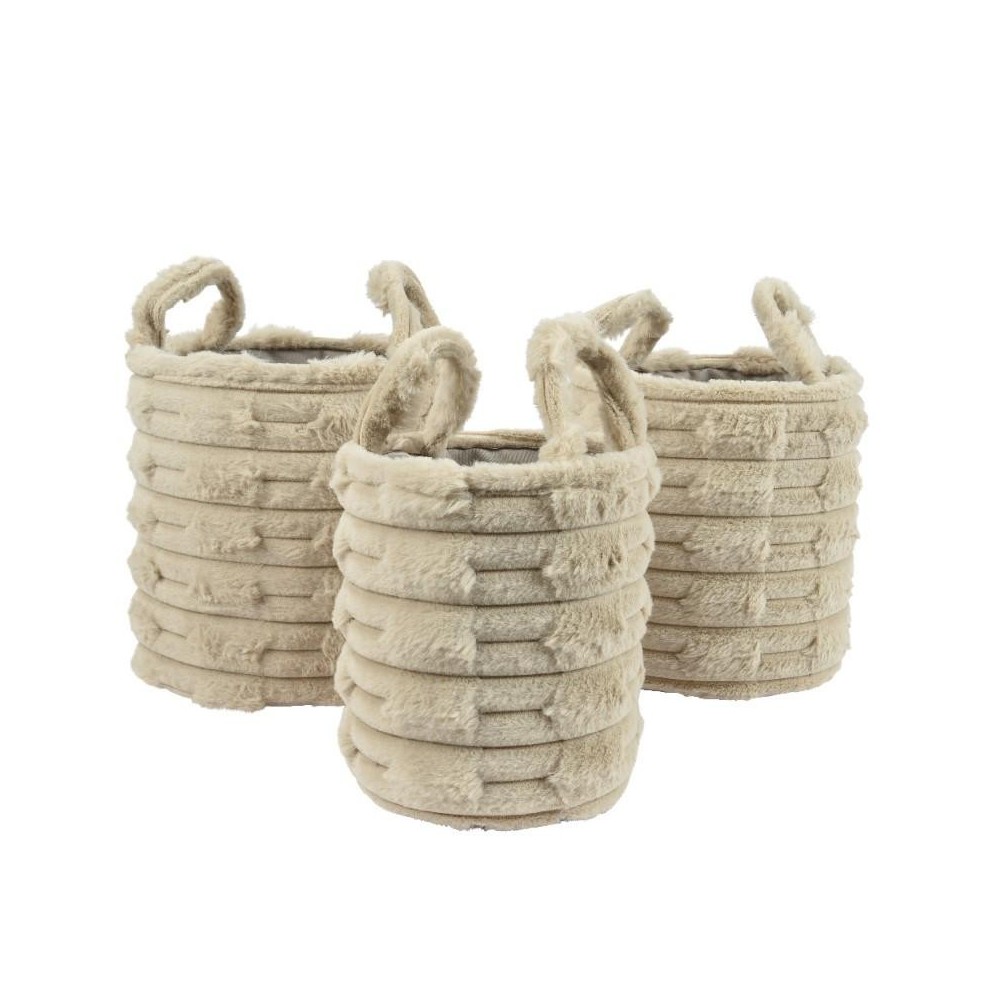 SET 3 CESTI PELLICCIA H.30 H.28 H.25